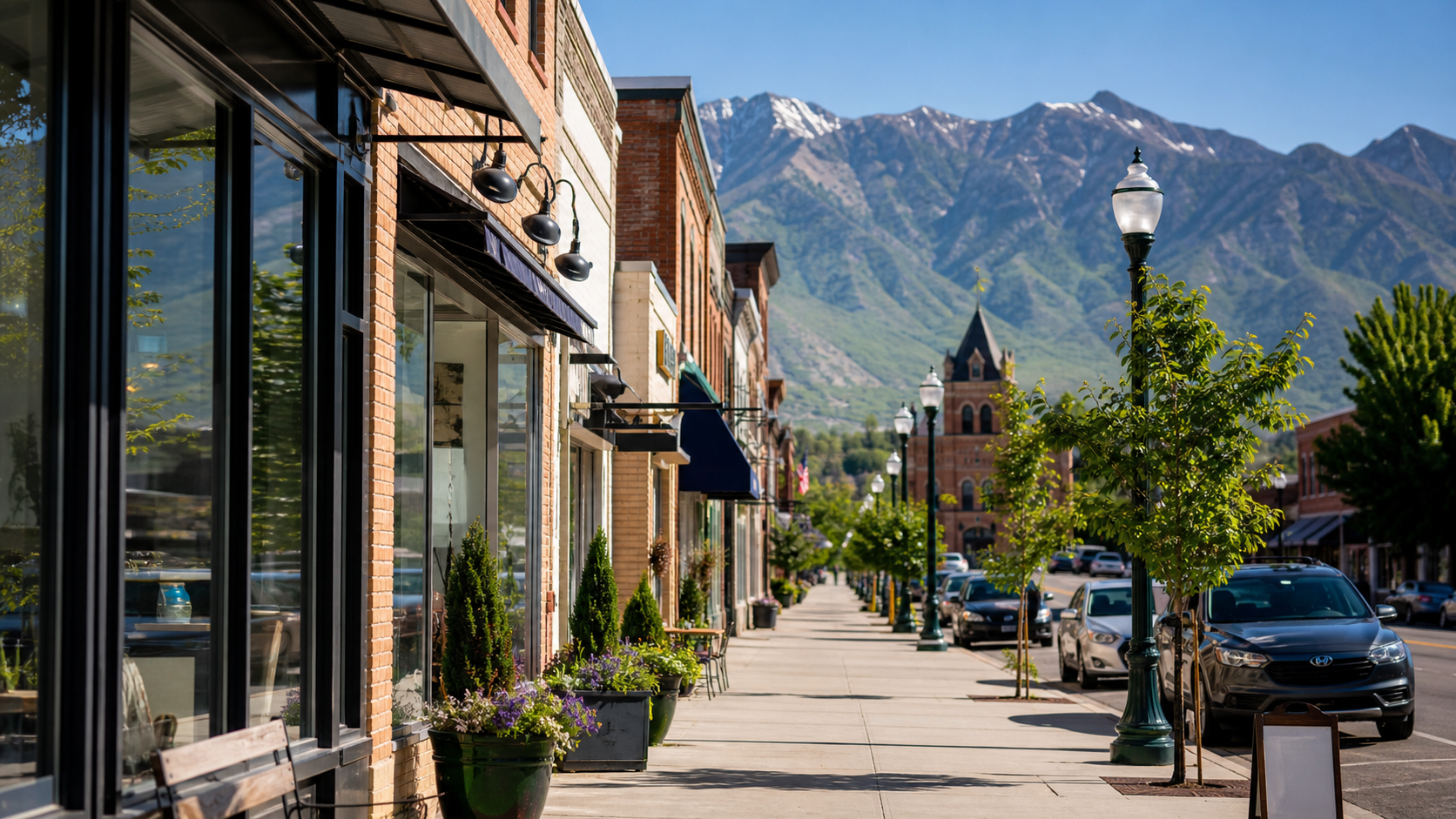 Utah small-business main street storefront corridor