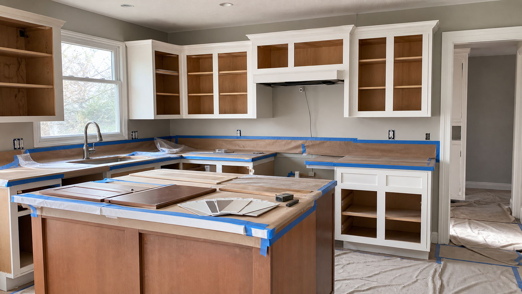 Kitchen cabinet refinishing project